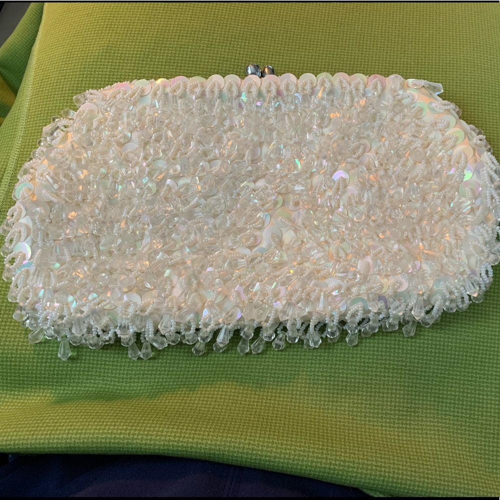 Hand made beaded and sequins clutch